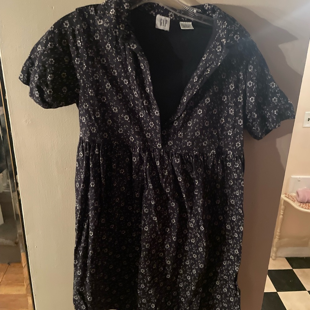 Vintage 90s girls GAP Navy Floral button down Dress